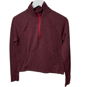 Outdoor Voices 1/4 Zip Performance Pullover Sweatshirt Burgundy SZ XS